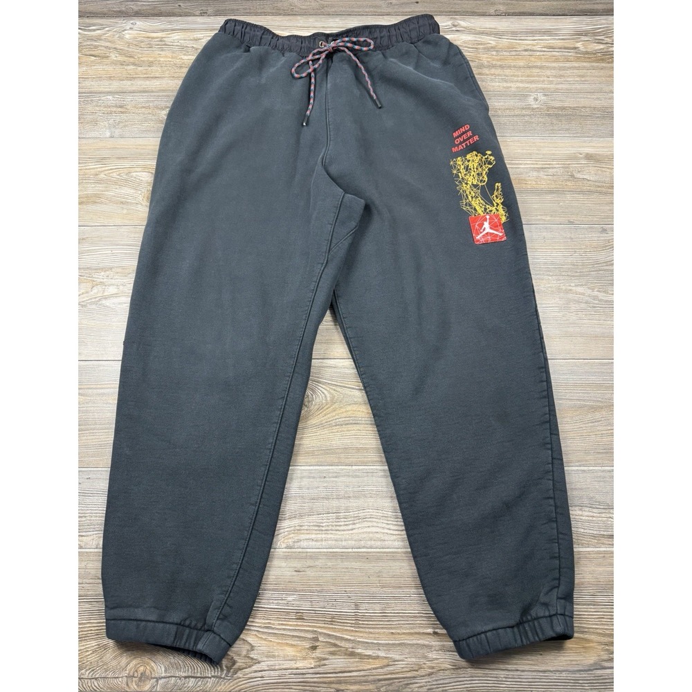 Jordan Men Activewear Pants XXL Black Mind Over Matter Sweatpants Has Holes